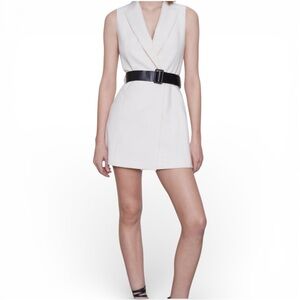 ZARA Double-Breasted Vest Dress Influencer Favorite Cream White XS